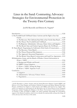 Contrasting Advocacy Strategies for Environmental Protection in the Twenty-First Century