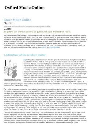 Guitar in Oxford Music Online