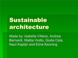 Sustainable Architecture