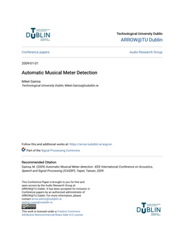 Automatic Musical Meter Detection