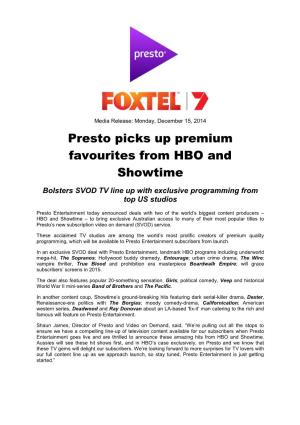 Presto Picks up Premium Favourites from HBO and Showtime