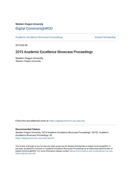 2015 Academic Excellence Showcase Proceedings