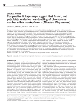 Comparative Linkage Maps Suggest That Fission, Not Polyploidy