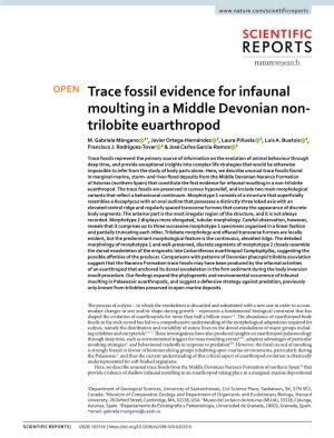 Trace Fossil Evidence for Infaunal Moulting in a Middle Devonian Non-Trilobite Euarthropod