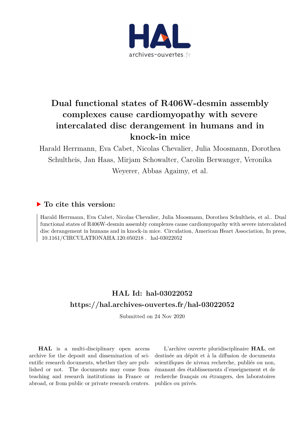 Dual Functional States of R406W-Desmin Assembly