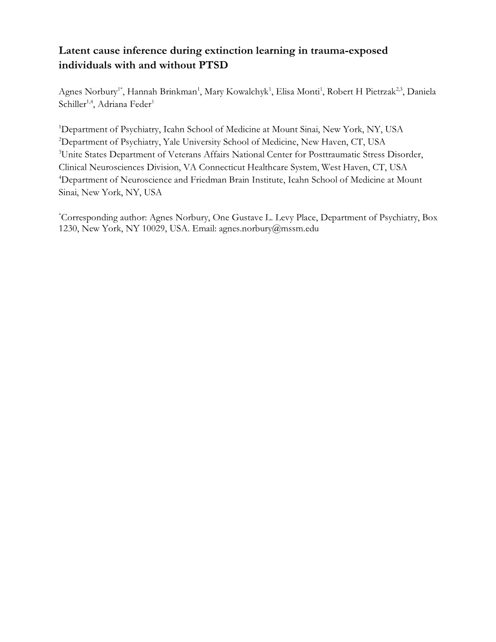 Latent Cause Inference During Extinction Learning in Trauma-Exposed Individuals with and Without PTSD