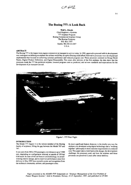 The Boeing 777: a Look Back