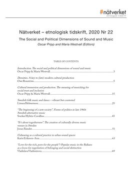 Etnologisk Tidskrift, 2020 Nr 22