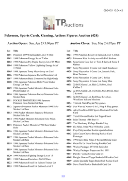 Pokemon, Sports Cards, Gaming, Actions Figures Auction (424)
