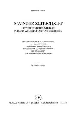 Mittelrheinisches Jahrbuch Für Archäologie, Kunst Und Geschichte