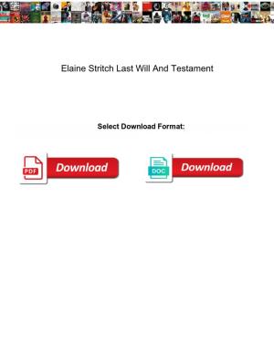 Elaine Stritch Last Will and Testament