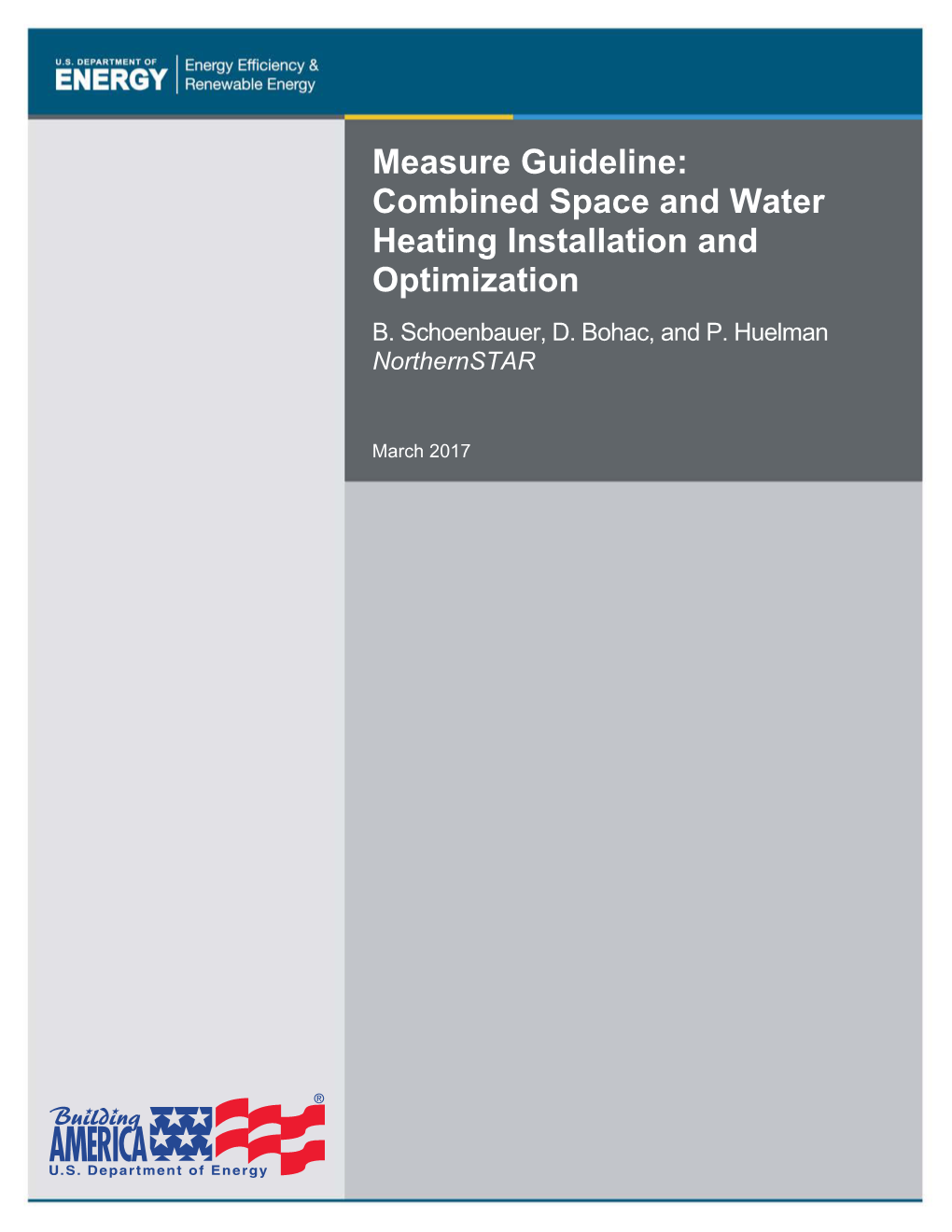 Combined Space and Water Heating Installation and Optimization B