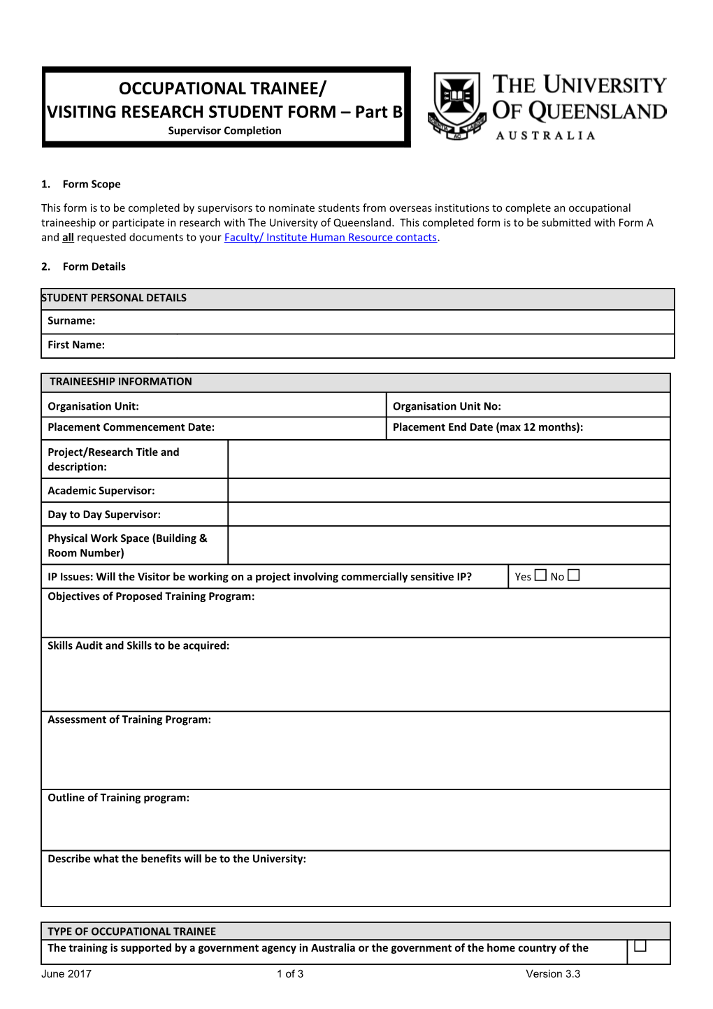 Unpaid Appointment Form