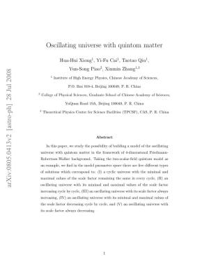 28 Jul 2008 Oscillating Universe with Quintom Matter