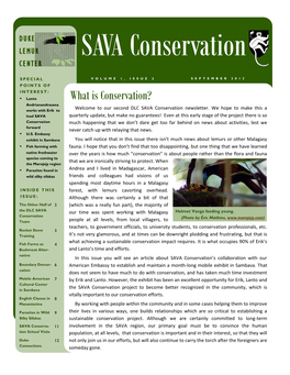 What Is Conservation? Andrianandrasana Works with Erik to Welcome to Our Second DLC SAVA Conservation Newsletter