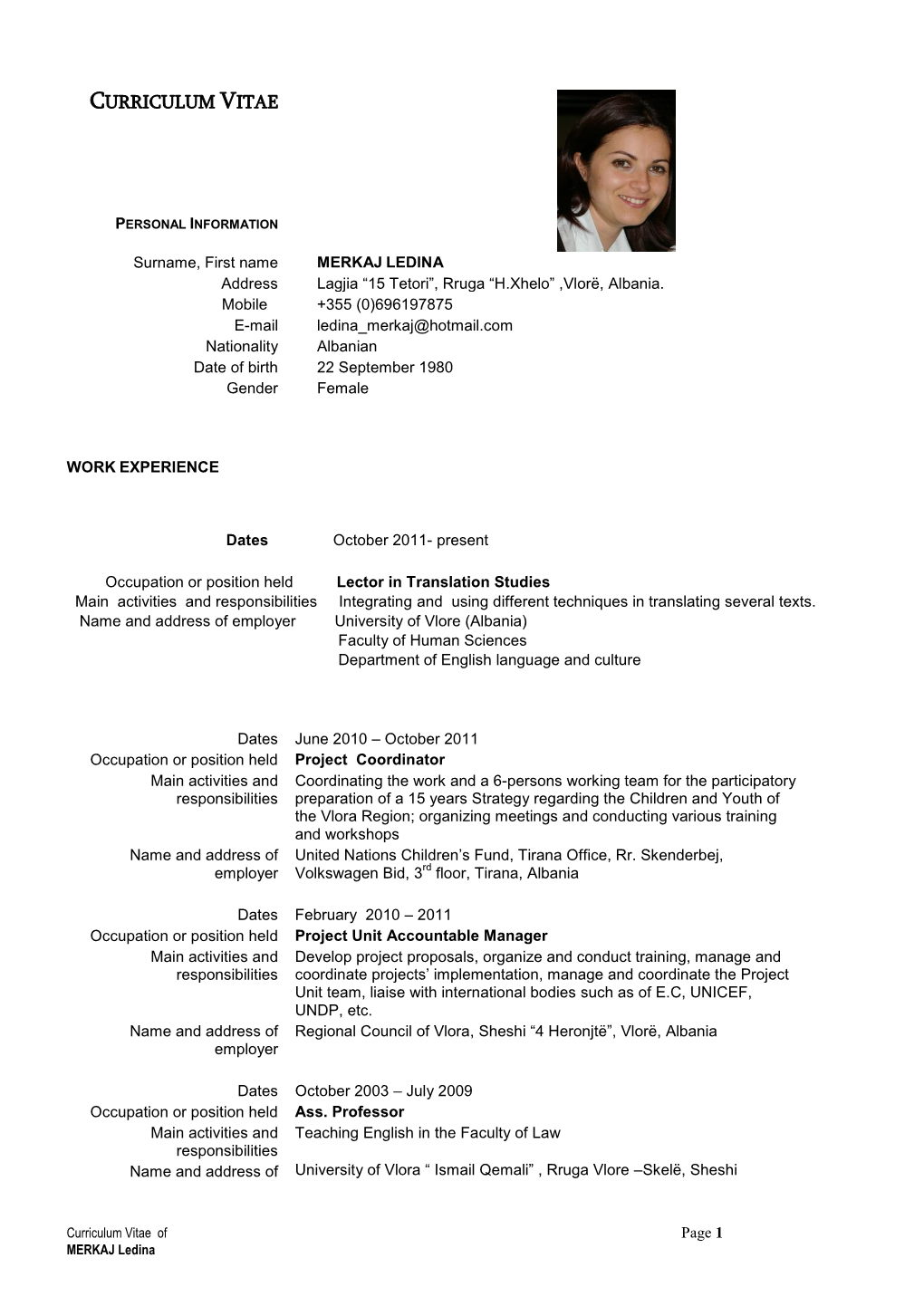 Curriculum Vitae