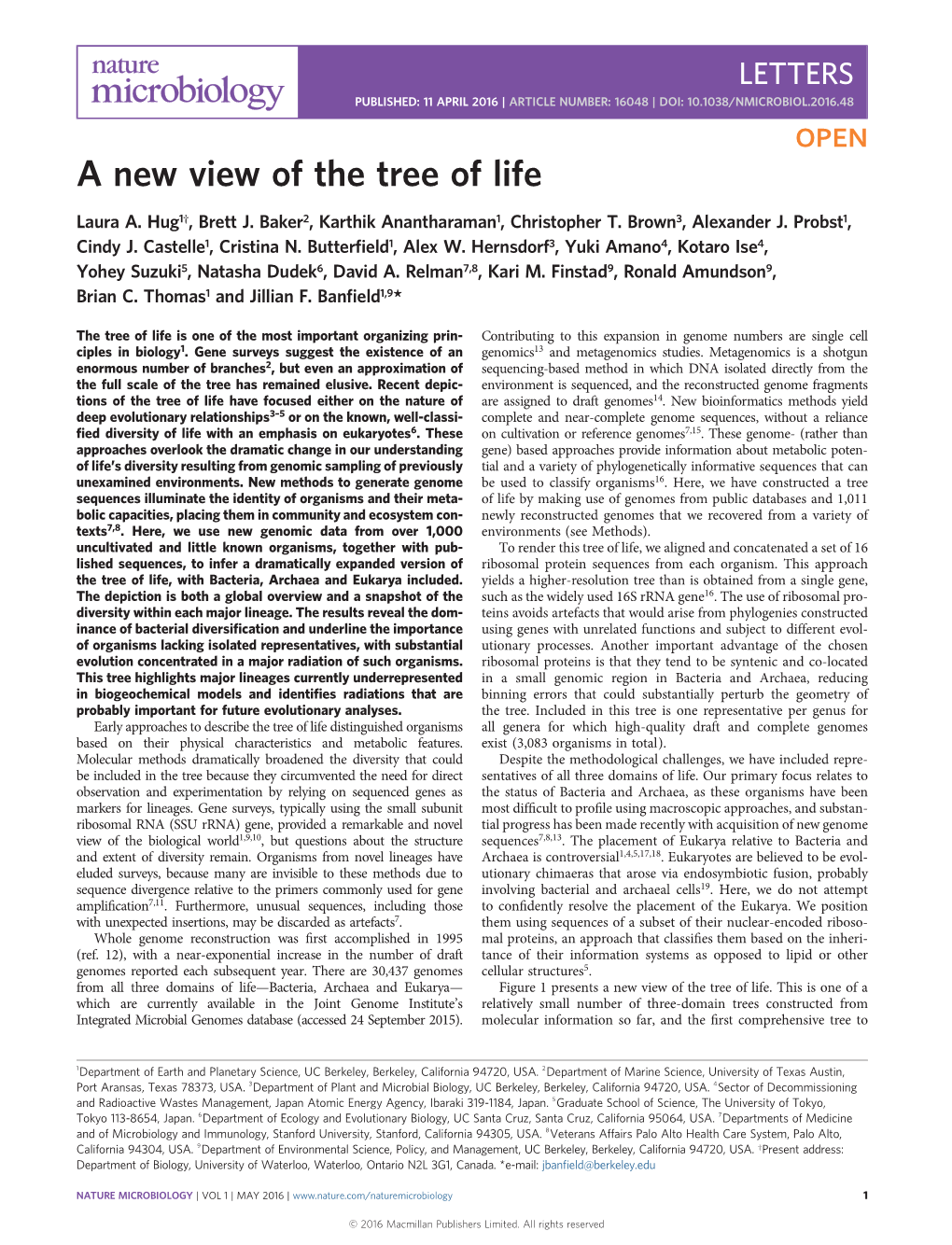 A New View of the Tree of Life