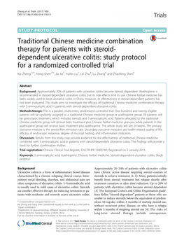 Dependent Ulcerative Colitis: Study Protocol for a Randomized