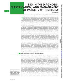EEG in the Diagnosis, Classification, and Management of Patients With