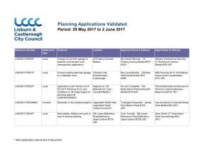 Planning Applications Validated Period: 29 May 2017 to 2 June 2017