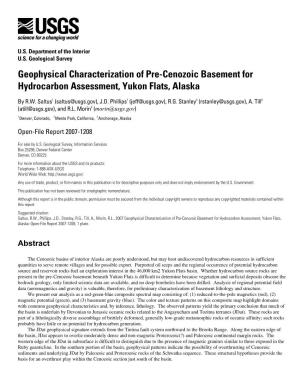 Geophysical Characterization of Pre-Cenozoic Basement for Hydrocarbon Assessment, Yukon Flats, Alaska