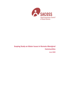Attachment B: Scoping Study on Water Issues in Remote Aboriginal Communities