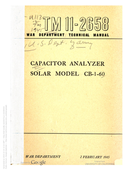 Capacitor Analyzer Solar Model Cb-1-60
