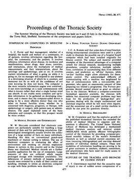 Proceedings Ofthe Thoracic Society
