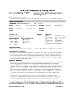 LANDFIRE Biophysical Setting Model