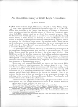 An Elizabethan Survey of North Leigh, Oxfordshire