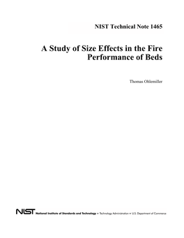 A Study of Size Effects in the Fire Performance of Beds