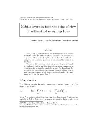 Möbius Inversion from the Point of View of Arithmetical Semigroup Flows