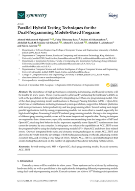 Parallel Hybrid Testing Techniques for the Dual-Programming Models-Based Programs