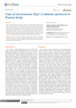 Case of Chromosome 22Q11.2 Deletion Syndrome in Russian Family