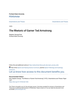 The Rhetoric of Garner Ted Armstrong