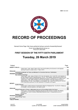 Record of Proceedings