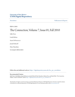 The Connection, Volume 7, Issue 01, Fall 2010