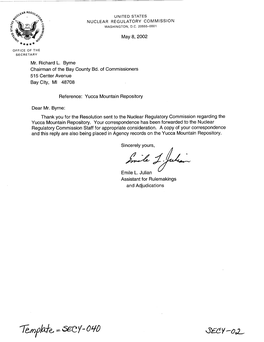 Letter from Emile L. Julian Responding to Letter from Richard L. Byrne