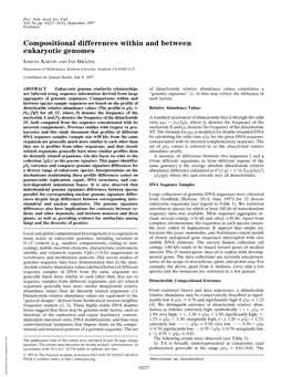 Compositional Differences Within and Between Eukaryotic Genomes