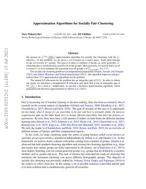 Approximation Algorithms for Socially Fair Clustering