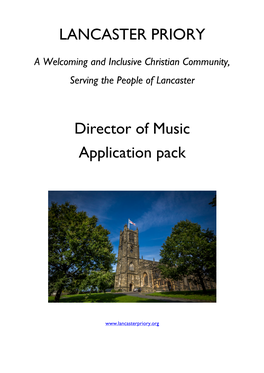 LANCASTER PRIORY Director of Music Application Pack