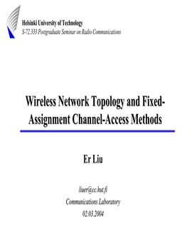 Fixed-Assignment Channel-Access Methods