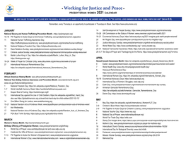 Download the 2021 Justice and Peace Calendar