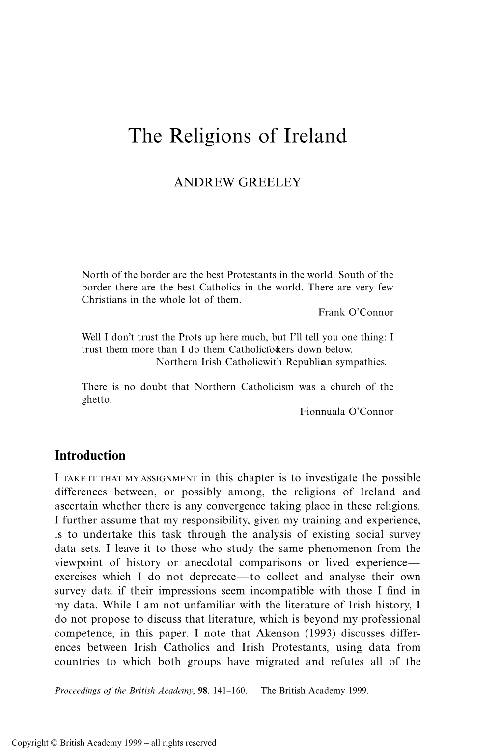 The Religions of Ireland