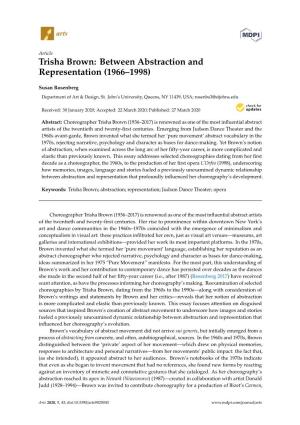 Trisha Brown: Between Abstraction and Representation (1966–1998)