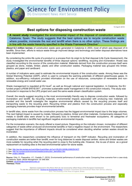 Best Options for Disposing Construction Waste