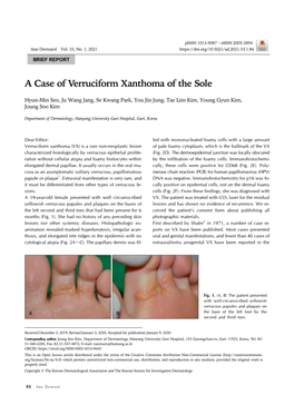 A Case of Verruciform Xanthoma of the Sole