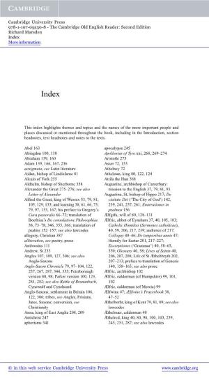 This Index Highlights Themes and Topics and the Names of the More