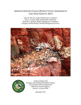 Arizona Golden Eagle Productivity Assessment and Nest Survey 2015