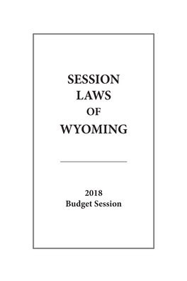 Session Laws of Wyoming